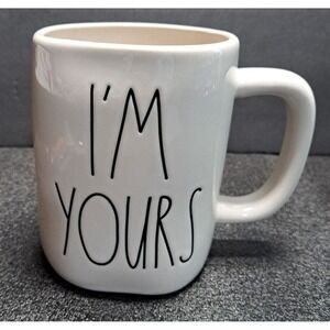 Rae Dunn Artisan Collection Mug Cup IM YOURS Ceramic White Heart Arrow Valentine